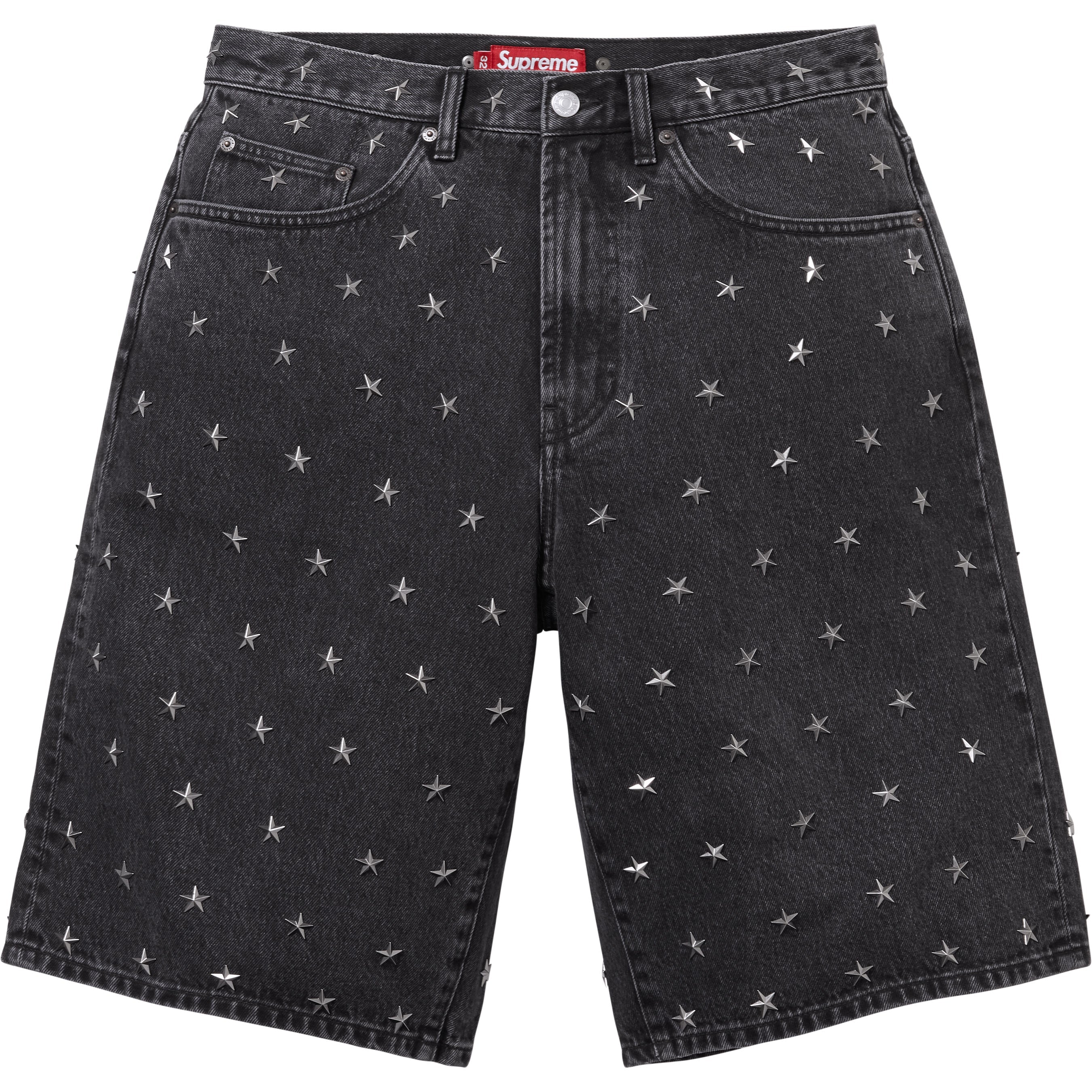 Stars Studded Baggy Denim Short view 6